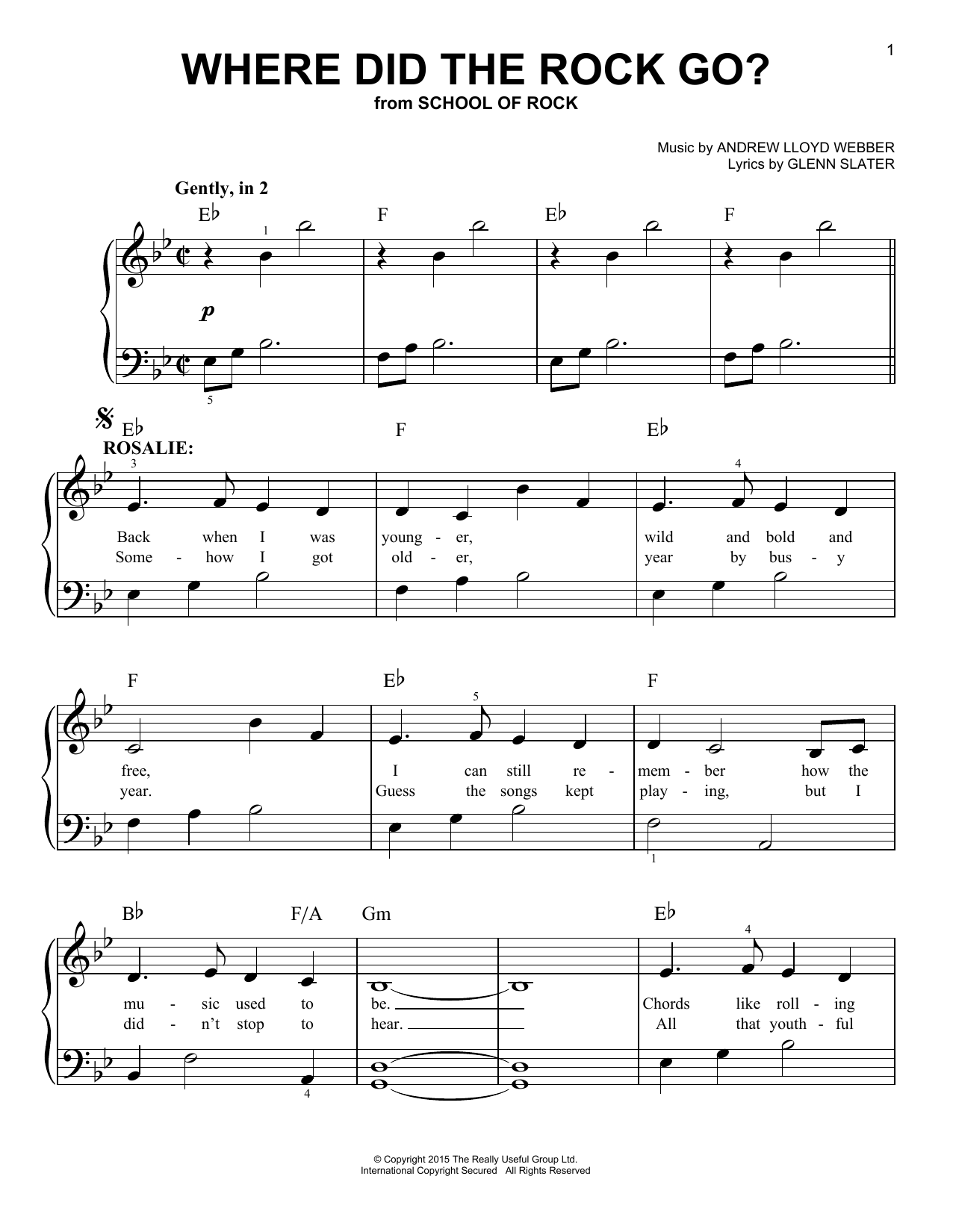 Download Andrew Lloyd Webber Where Did The Rock Go? (from School of Sheet Music