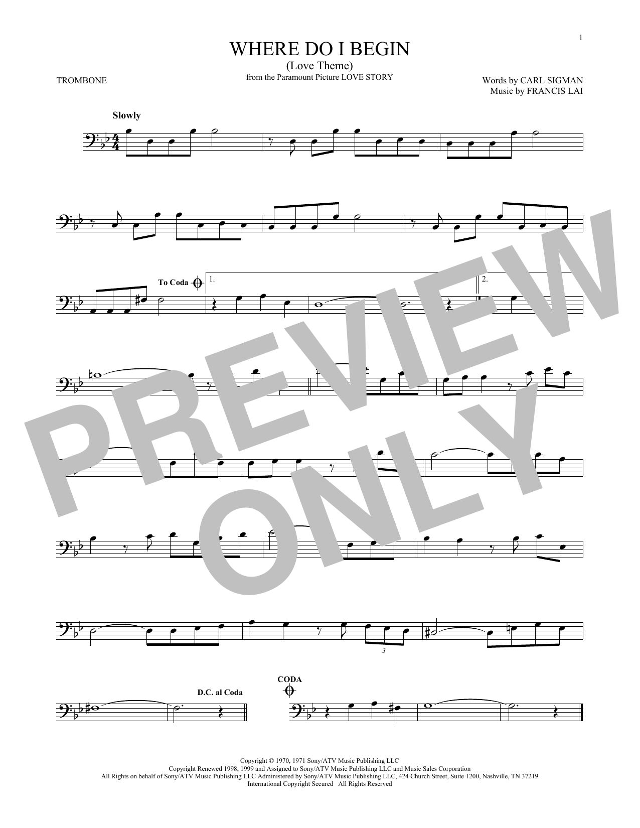 Download Andy Williams Where Do I Begin (Love Theme) Sheet Music