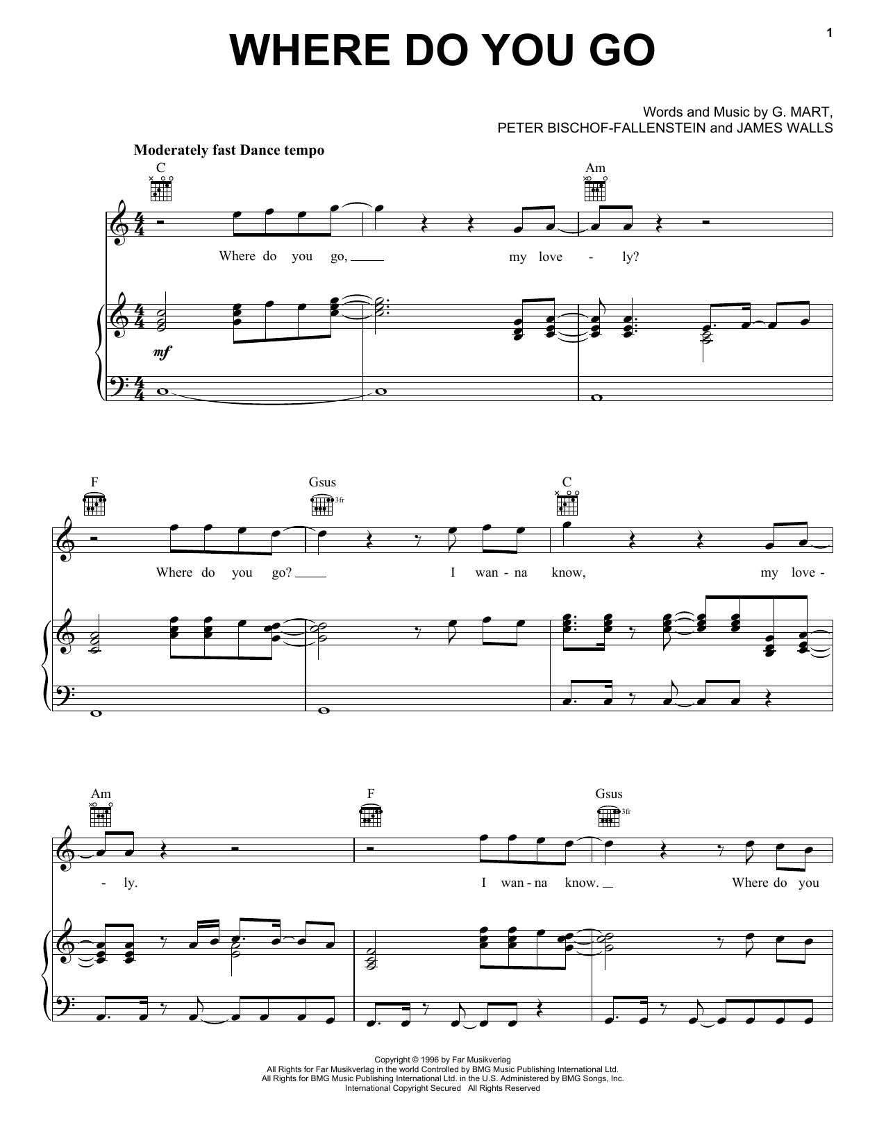No Mercy Where Do You Go sheet music notes printable PDF score