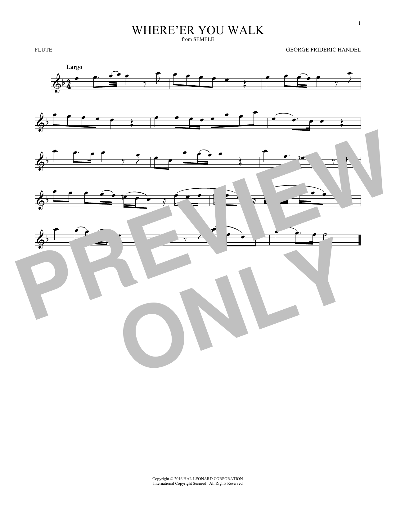 Download George Frideric Handel Where E'er You Walk Sheet Music