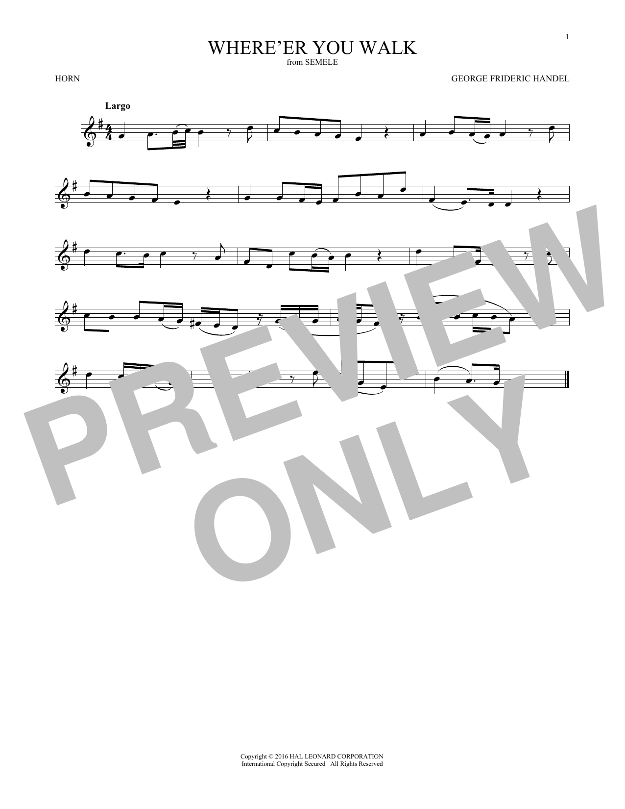 Download George Frideric Handel Where E'er You Walk Sheet Music