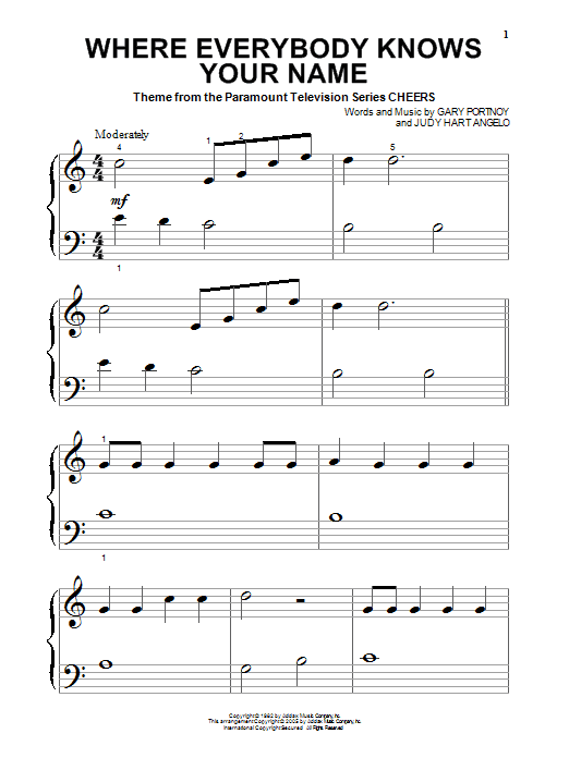 Download Gary Portnoy Where Everybody Knows Your Name Sheet Music