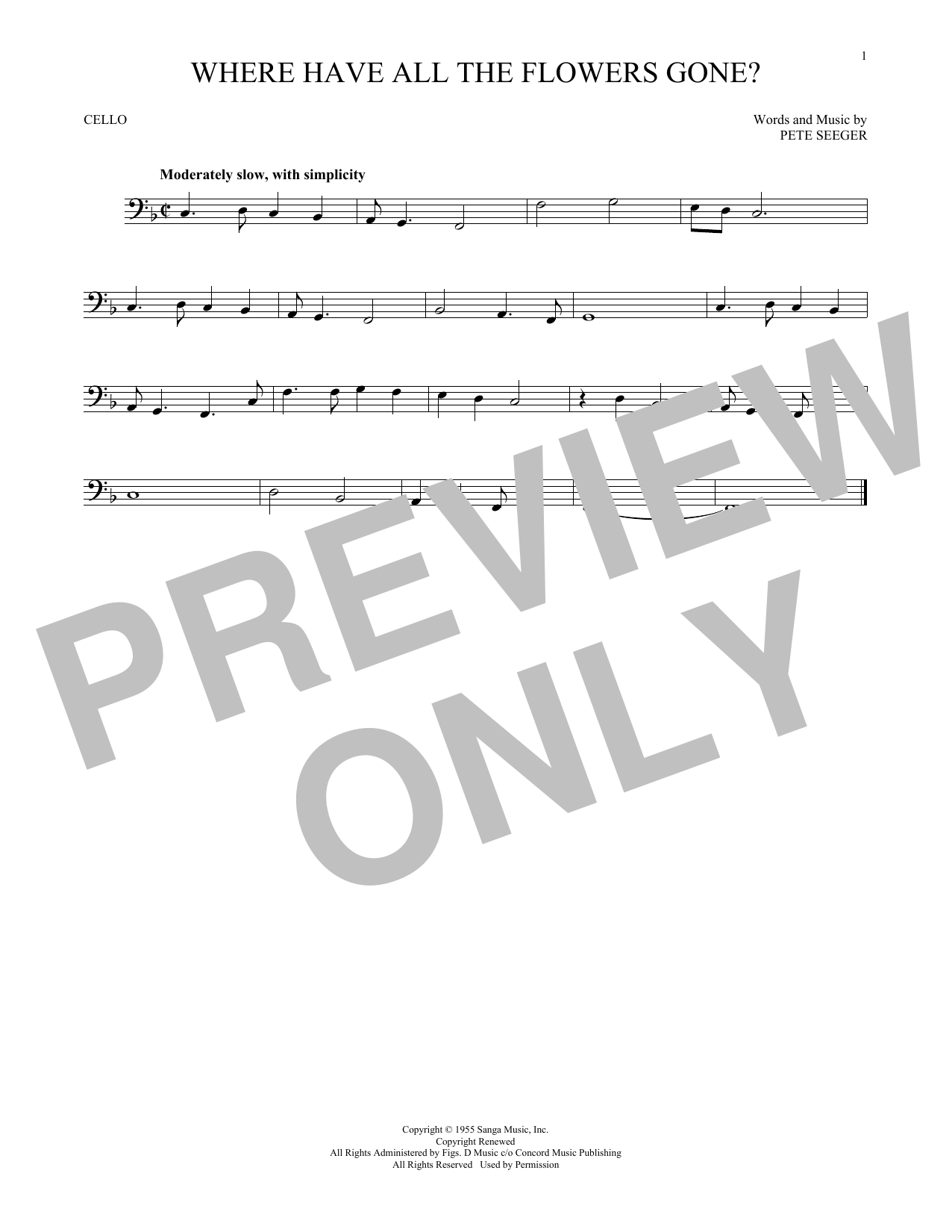 Download Pete Seeger Where Have All The Flowers Gone? Sheet Music
