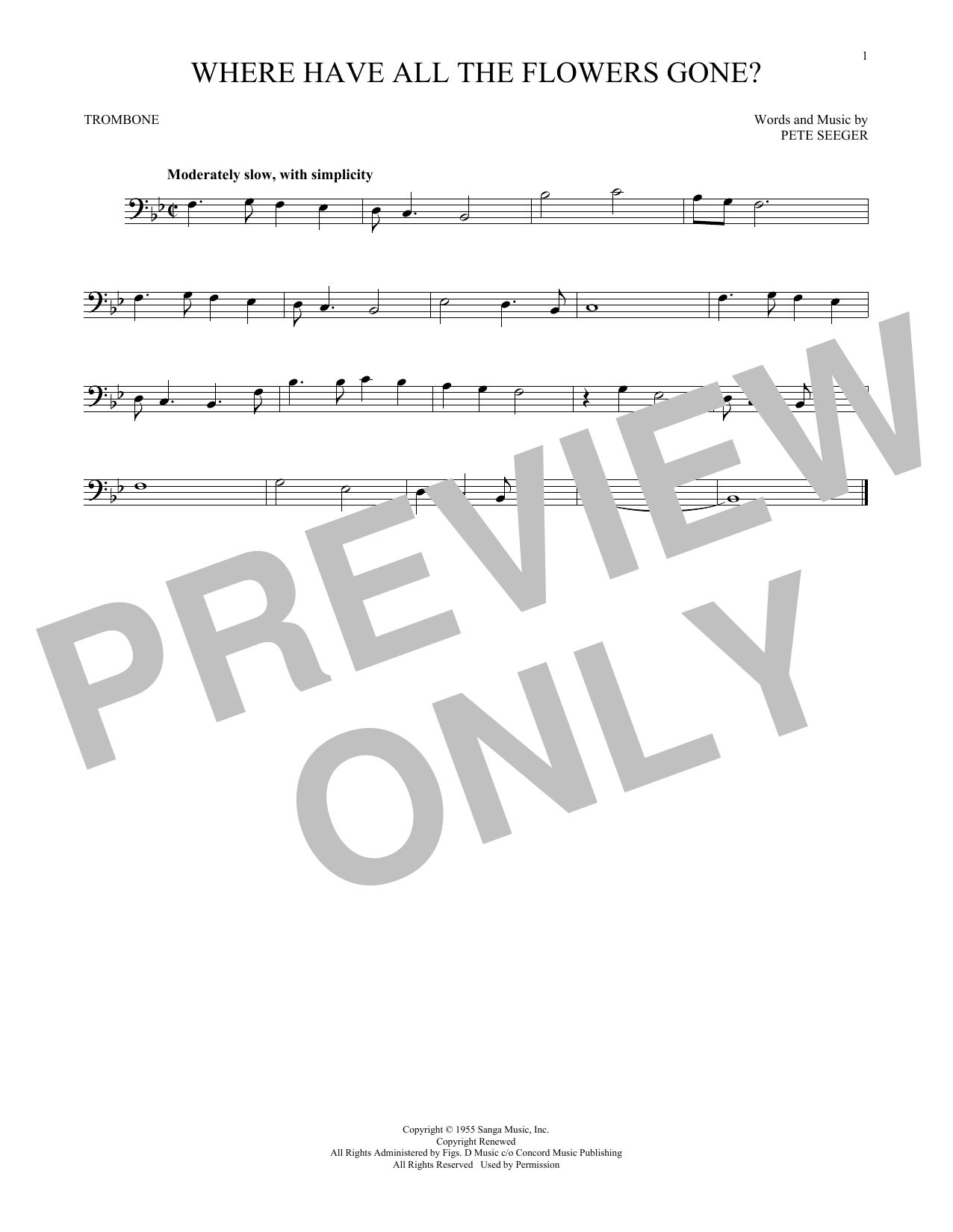 Download Pete Seeger Where Have All The Flowers Gone? Sheet Music