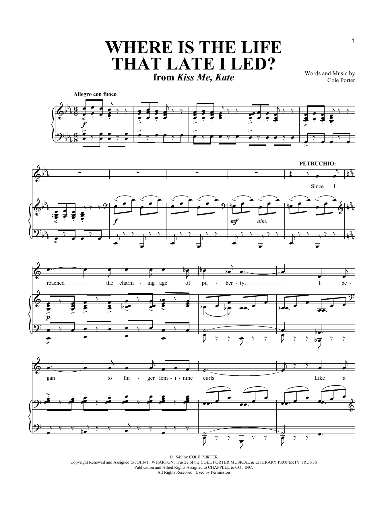 Download Cole Porter Where Is The Life That Late I Led? (fro Sheet Music