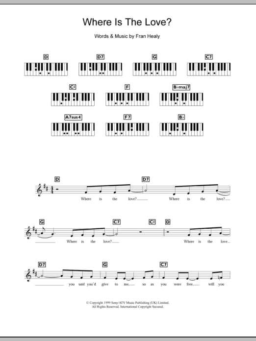 Download Travis Where Is The Love Sheet Music