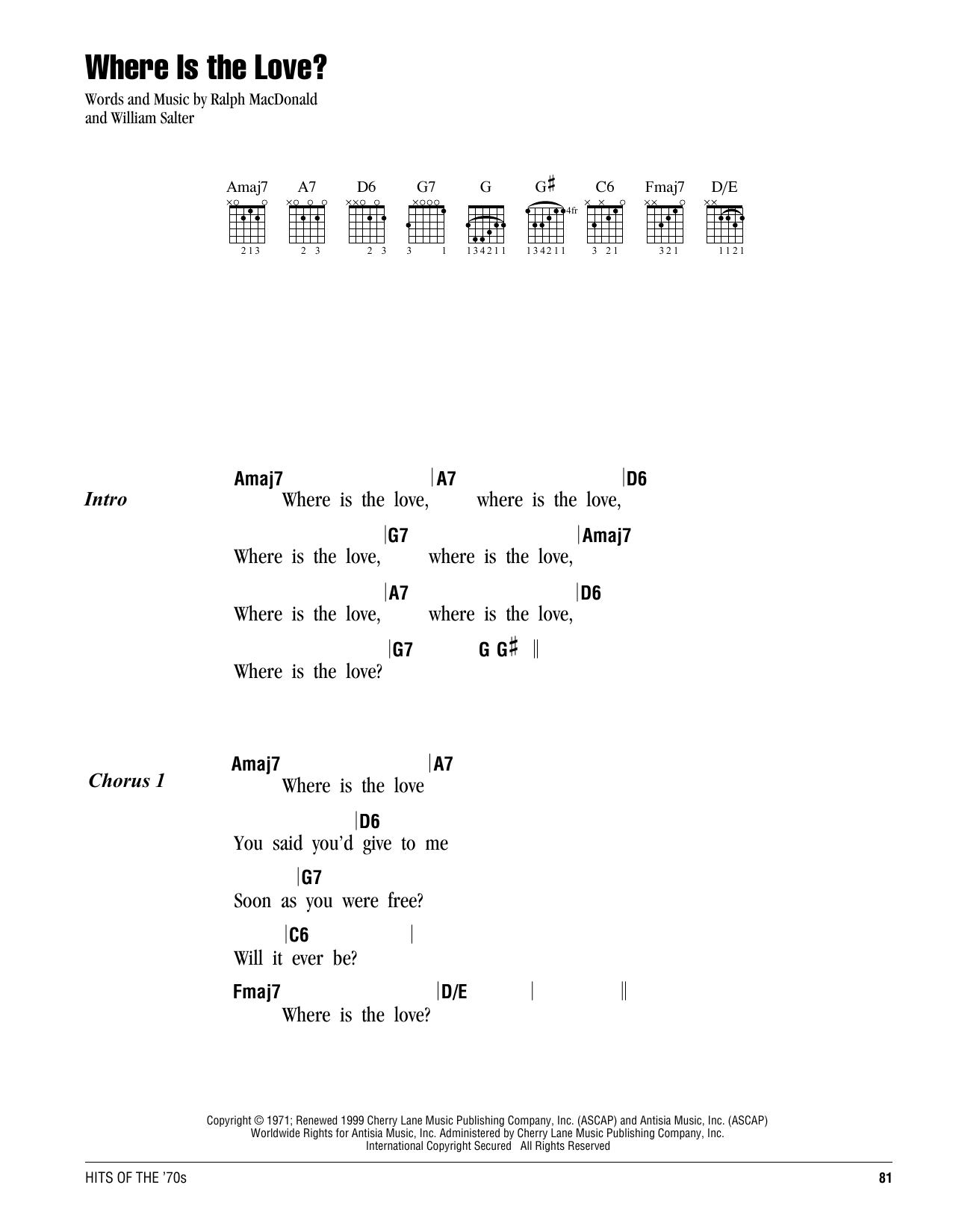 Download Roberta Flack Where Is The Love? Sheet Music