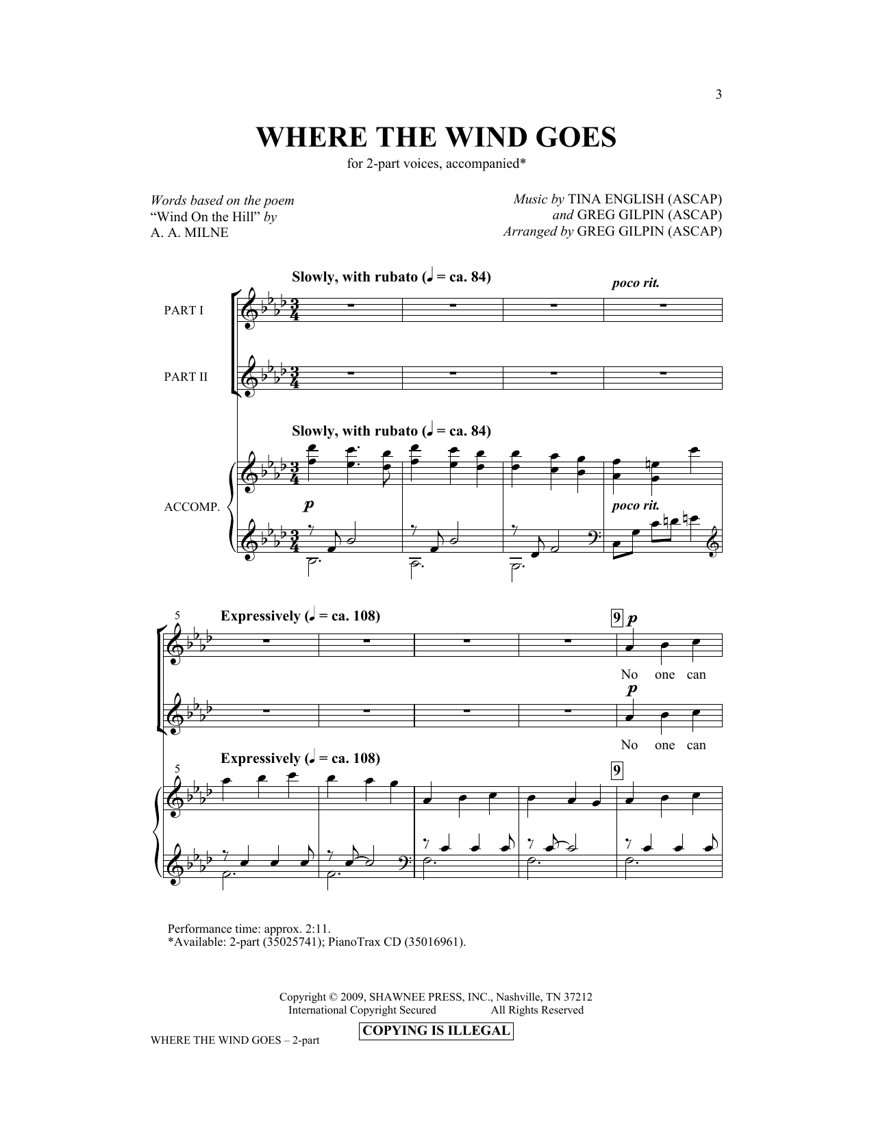 Download Tina English Where The Wind Goes Sheet Music
