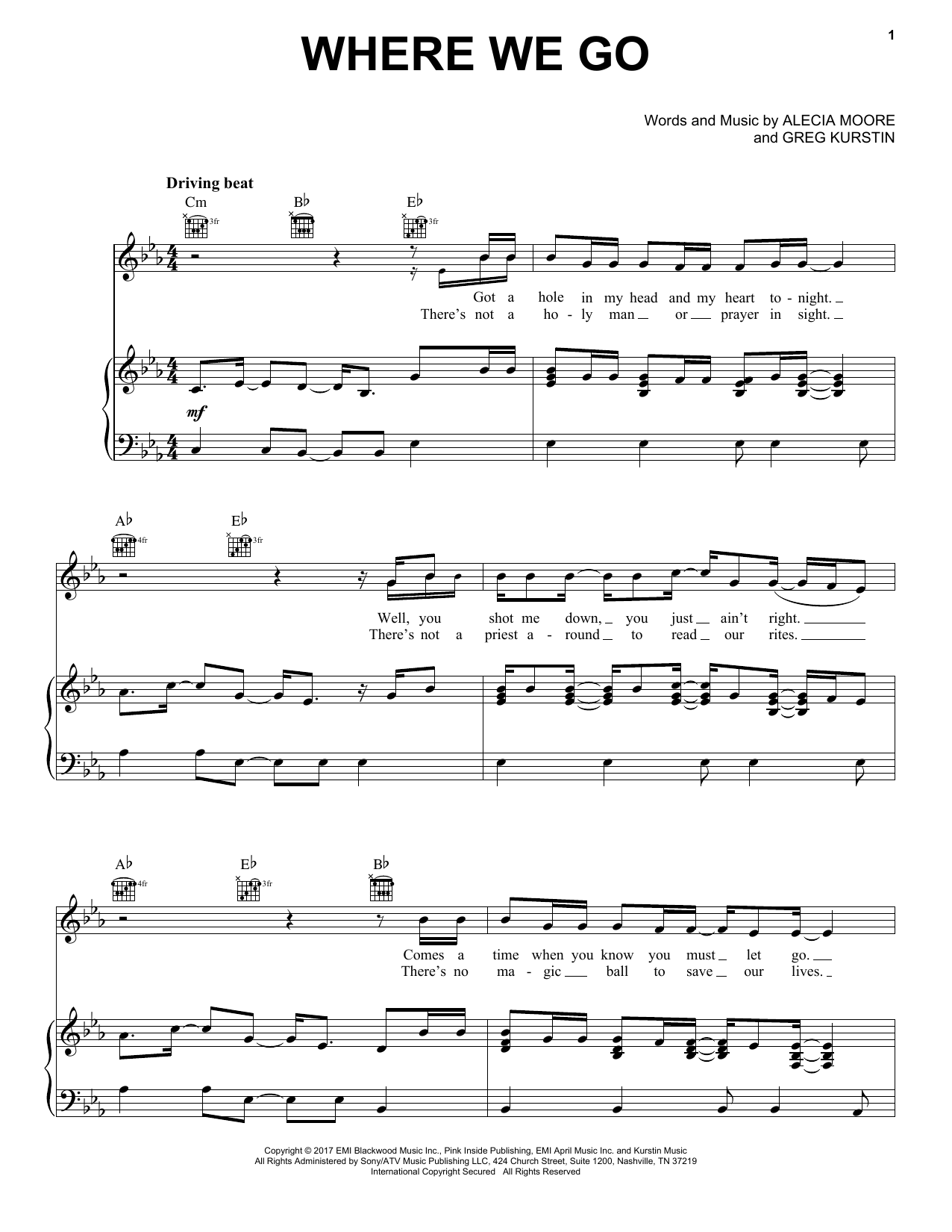 Download Pink Where We Go Sheet Music