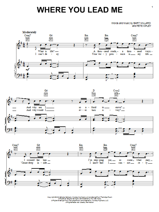 Download MercyMe Where You Lead Me Sheet Music
