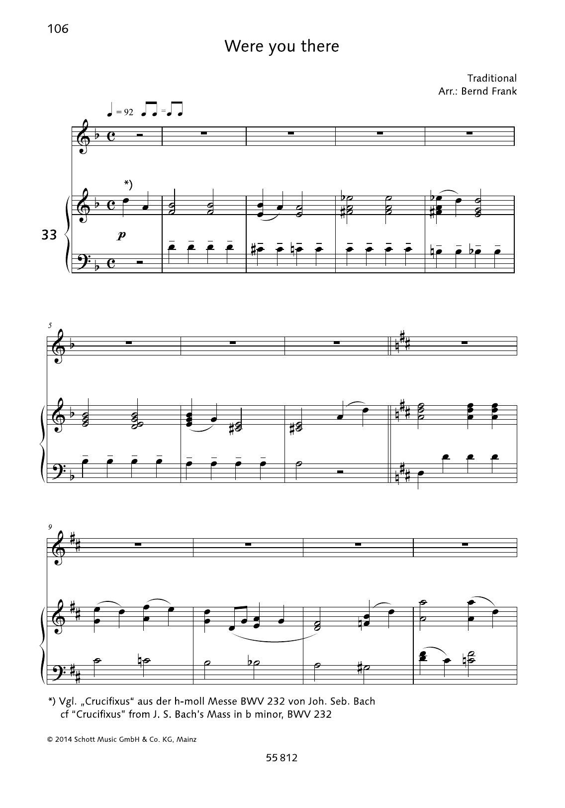 Download Bernd Frank Where you there Sheet Music