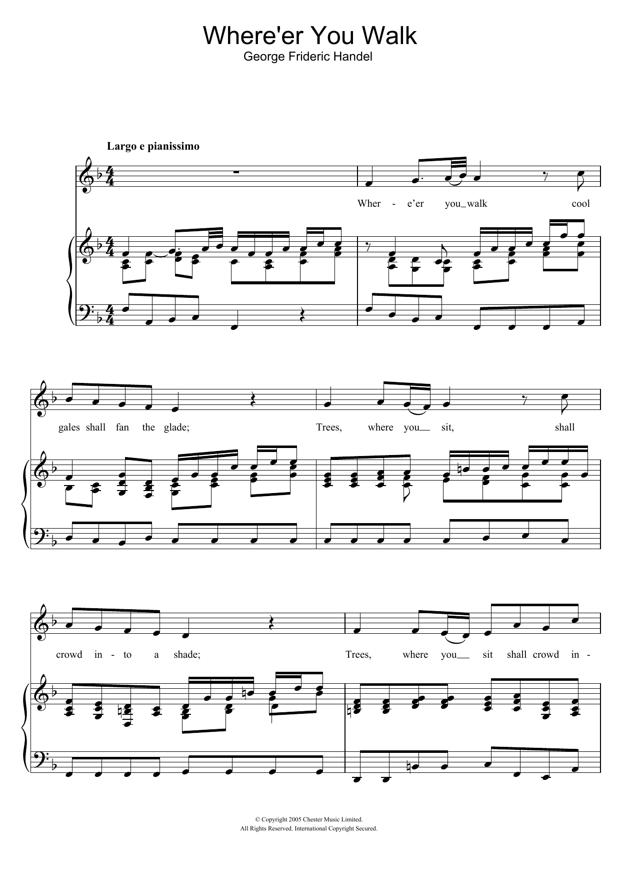 Download George Frideric Handel Where'er You Walk (from Semele HWV58) Sheet Music