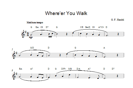 Download George Frideric Handel Where'er You Walk Sheet Music