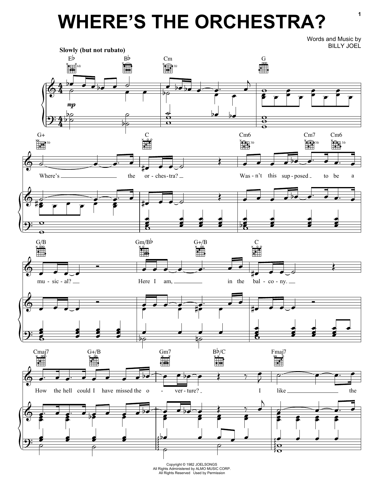 Download Billy Joel Where's The Orchestra? Sheet Music