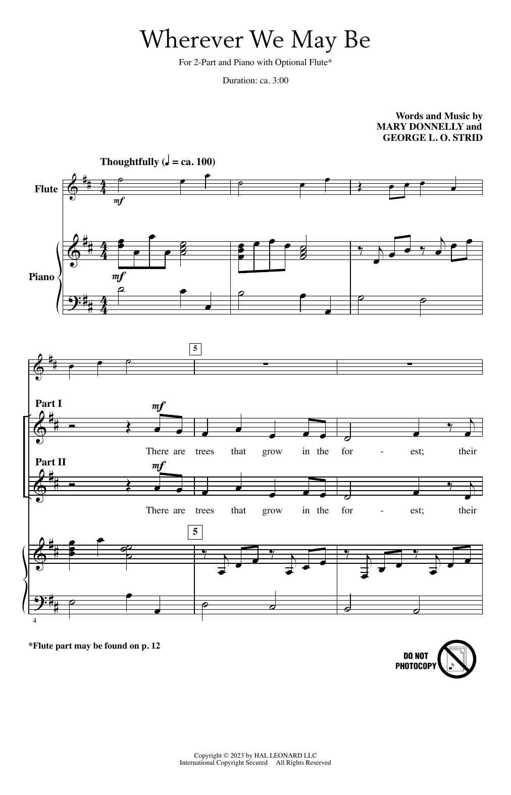 Download Mary Donnelly and George L.O. Strid Wherever We May Be Sheet Music