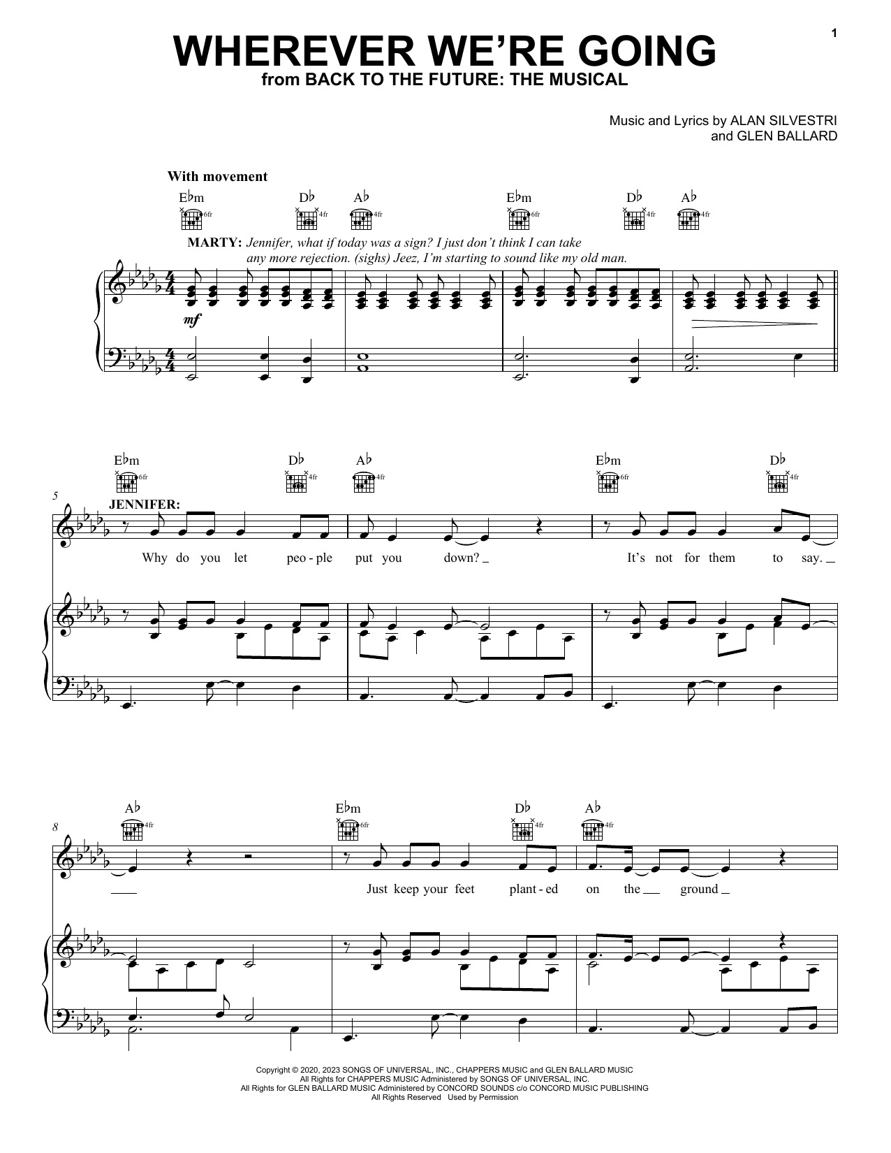 Download Glen Ballard and Alan Silvestri Wherever We're Going (from Back To The Sheet Music