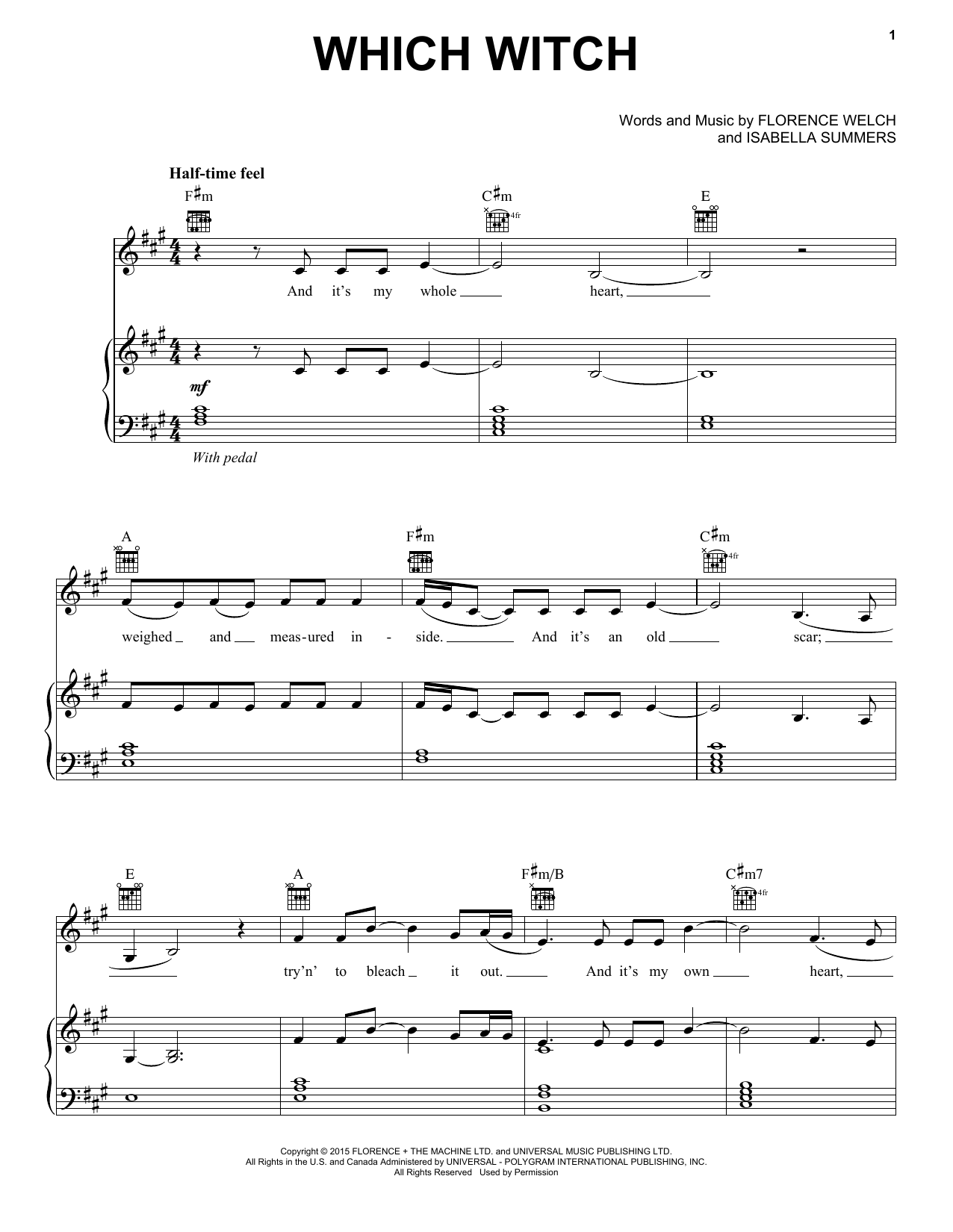 Download Florence And The Machine Which Witch Sheet Music