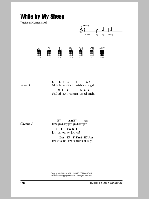 Download Traditional Carol While By My Sheep Sheet Music