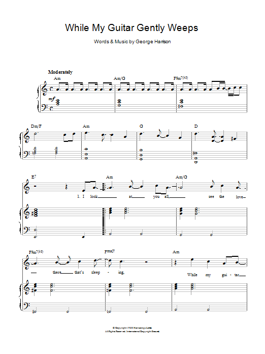 Download The Beatles While My Guitar Gently Weeps Sheet Music