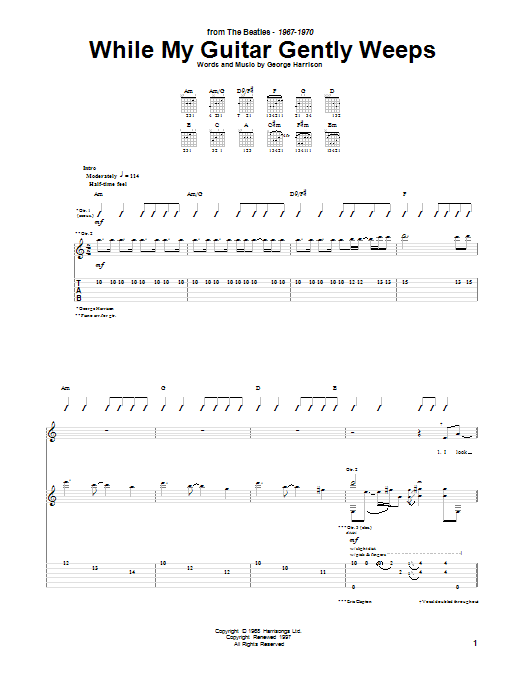 Download The Beatles While My Guitar Gently Weeps Sheet Music