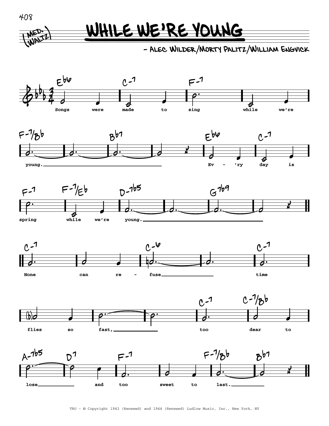 Download William Engvick While We're Young (High Voice) Sheet Music