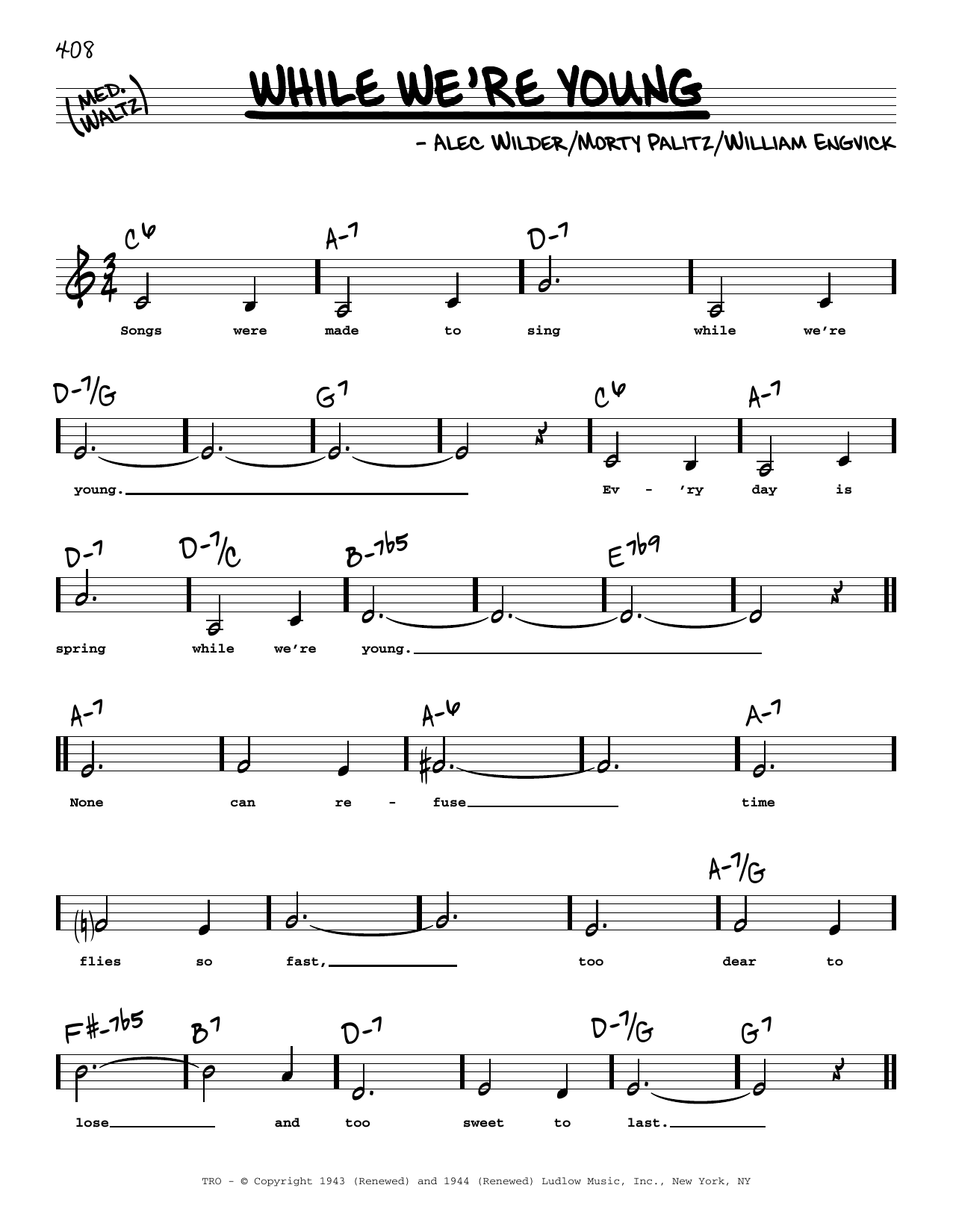 Download Alec Wilder While We're Young (Low Voice) Sheet Music