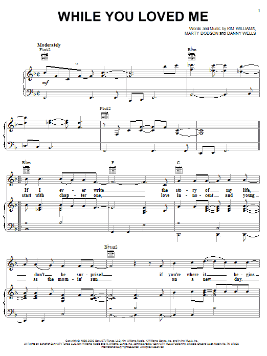 Download Rascal Flatts While You Loved Me Sheet Music