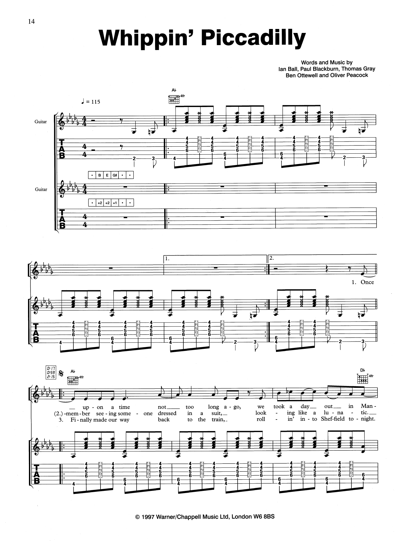 Download Gomez Whippin' Piccadilly Sheet Music