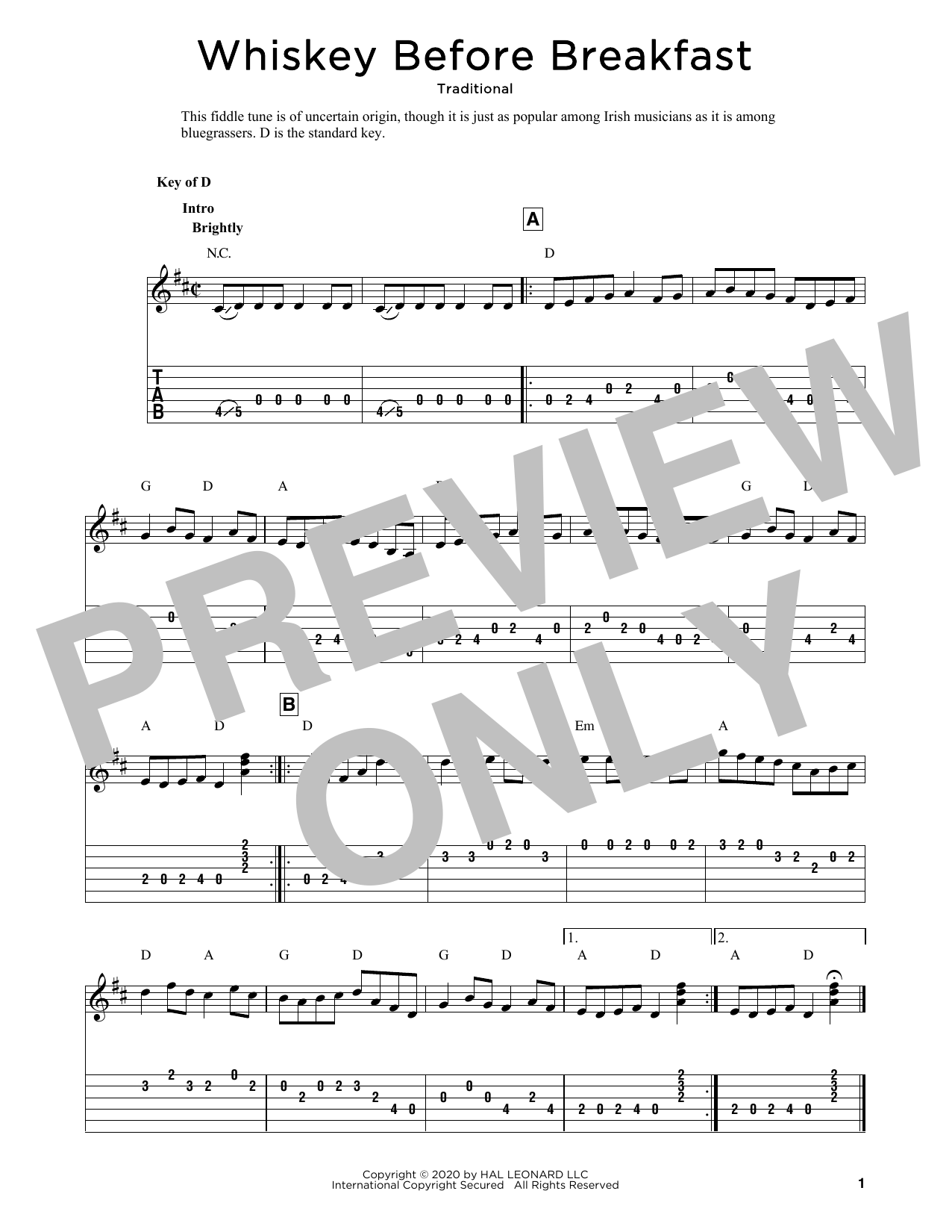 Download Traditional Whiskey Before Breakfast (arr. Fred Sok Sheet Music