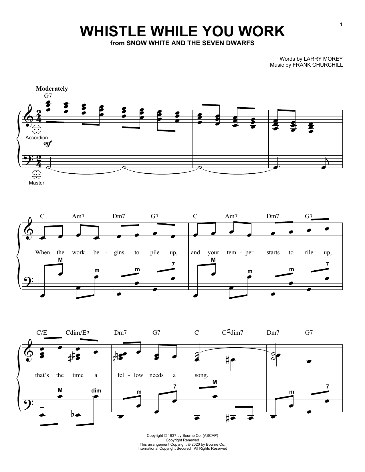 Download Larry Morey & Frank Churchill Whistle While You Work (from Snow White Sheet Music