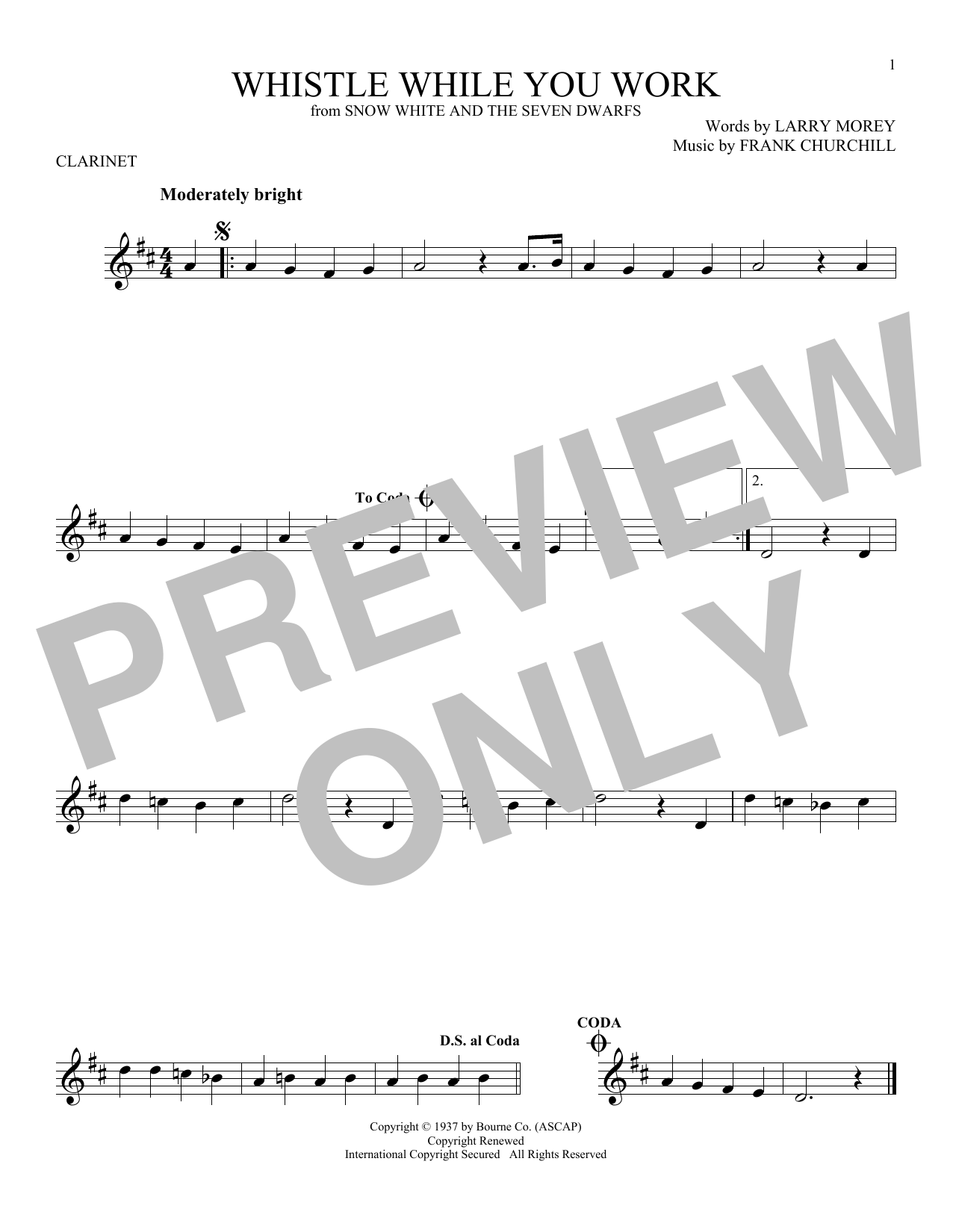 Download Larry Morey Whistle While You Work Sheet Music