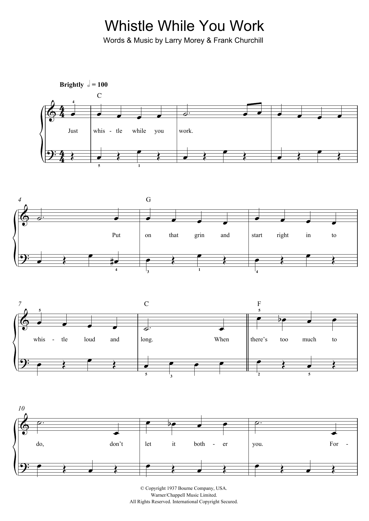 Download Frank Churchill Whistle While You Work (from Walt Disne Sheet Music