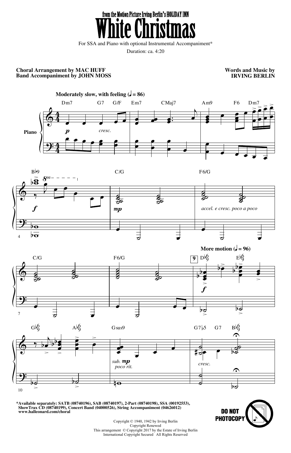 Download Irving Berlin White Christmas (arr. Mac Huff) Sheet Music