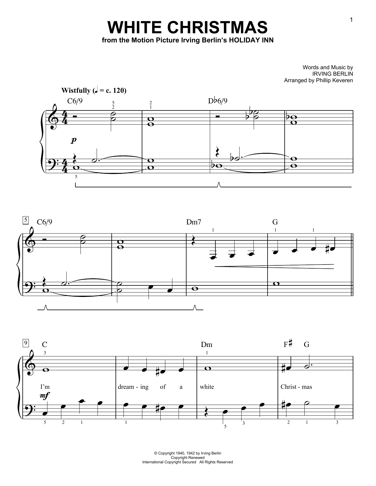 Download Irving Berlin White Christmas (arr. Phillip Keveren) Sheet Music