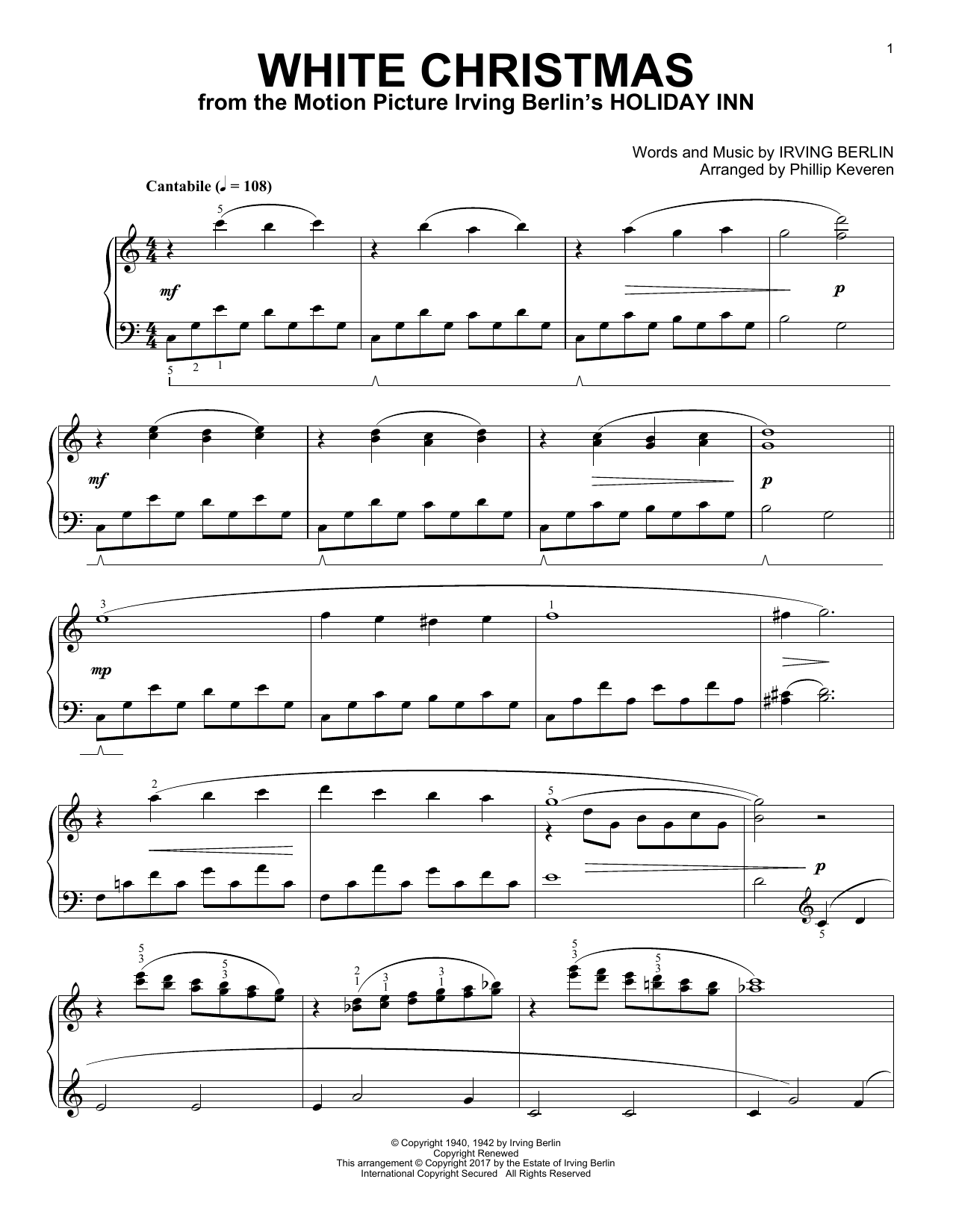 Download Irving Berlin White Christmas [Classical version] (ar Sheet Music