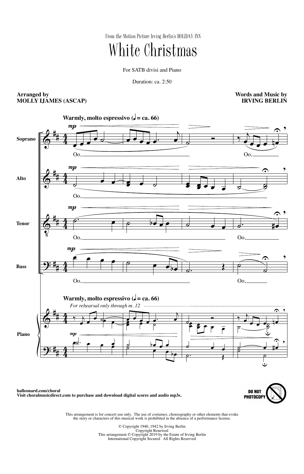 Download Irving Berlin White Christmas (from Holiday Inn) (arr Sheet Music