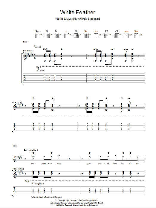 Download Wolfmother White Feather Sheet Music