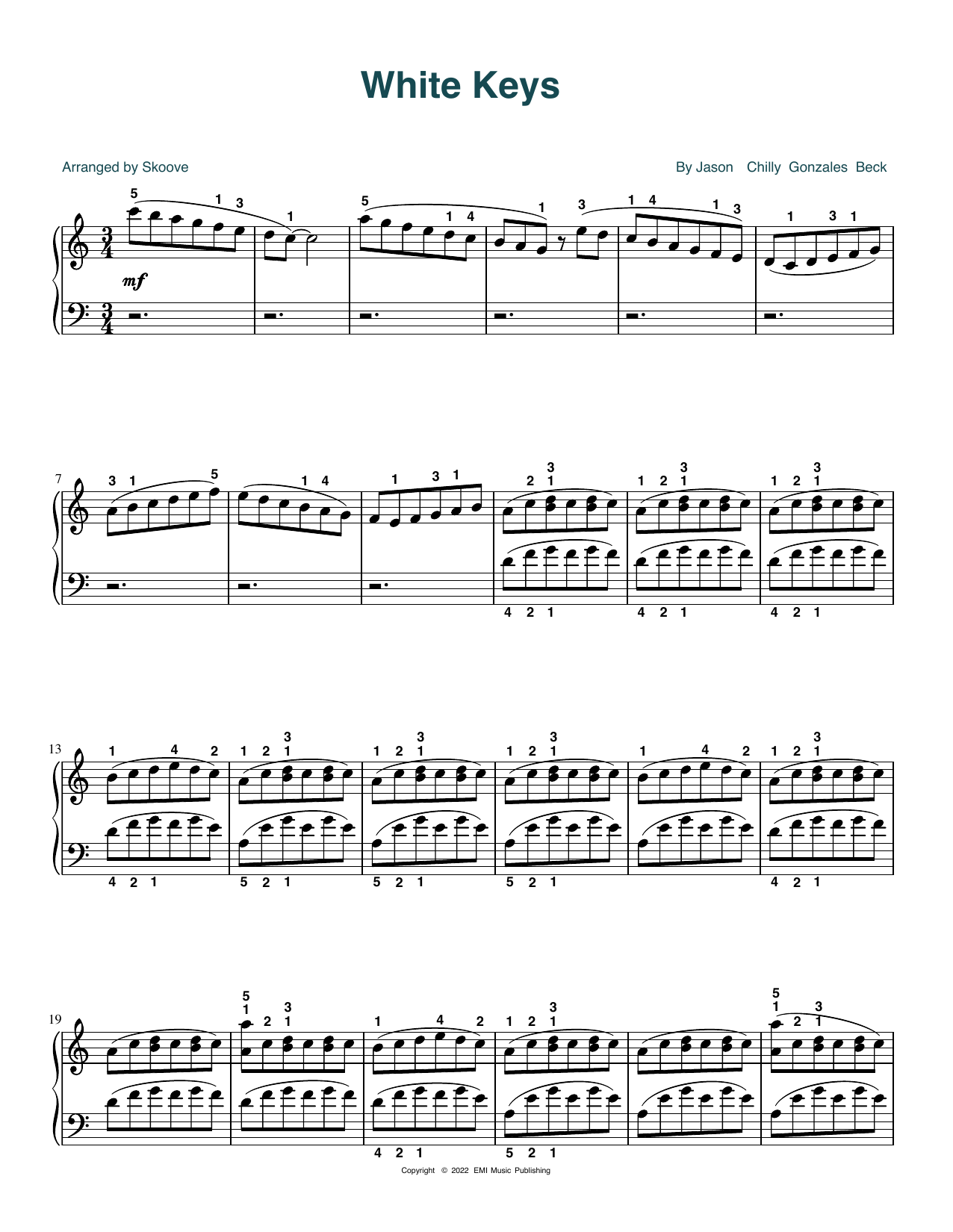 Download Chilly Gonzales White Keys (arr. Skoove) Sheet Music
