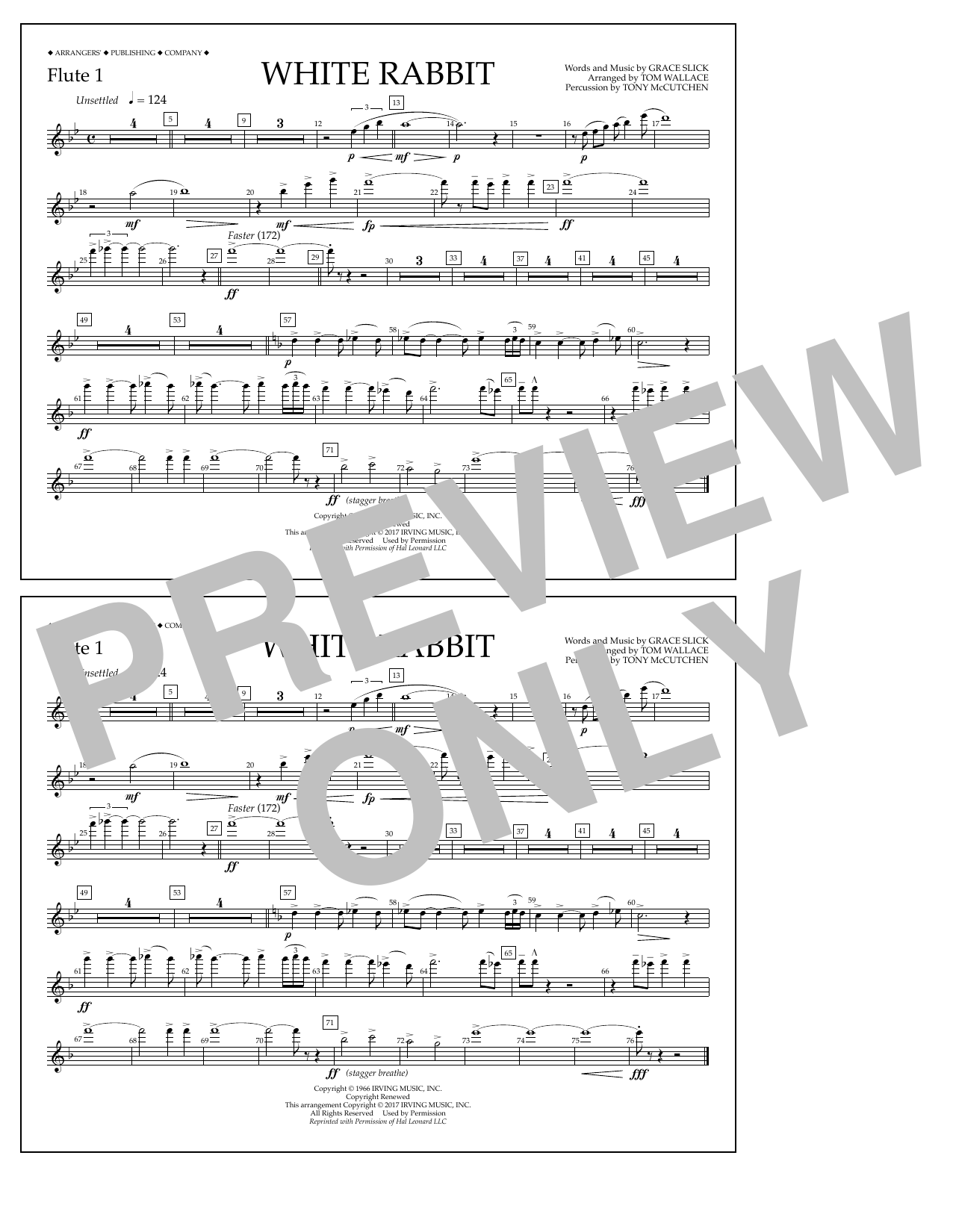 Download Tom Wallace White Rabbit - Flute 1 Sheet Music