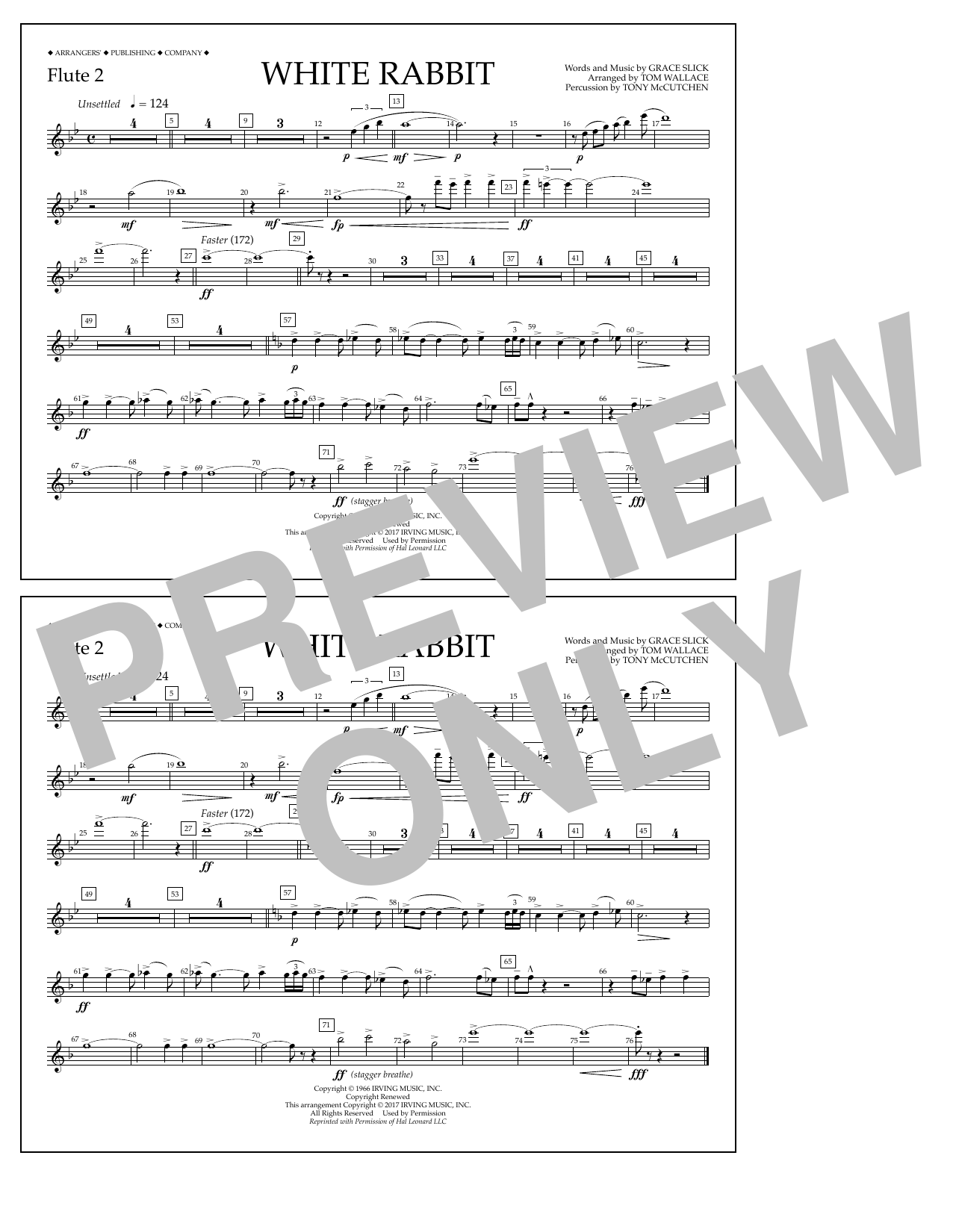 Download Tom Wallace White Rabbit - Flute 2 Sheet Music