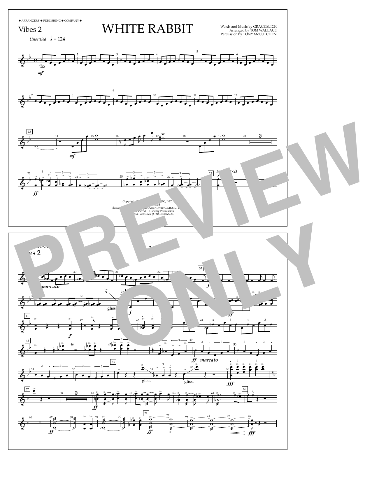 Download Tom Wallace White Rabbit - Vibes 2 Sheet Music