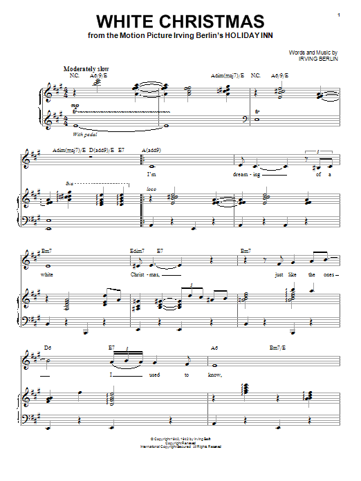 Download Bing Crosby White Christmas Sheet Music