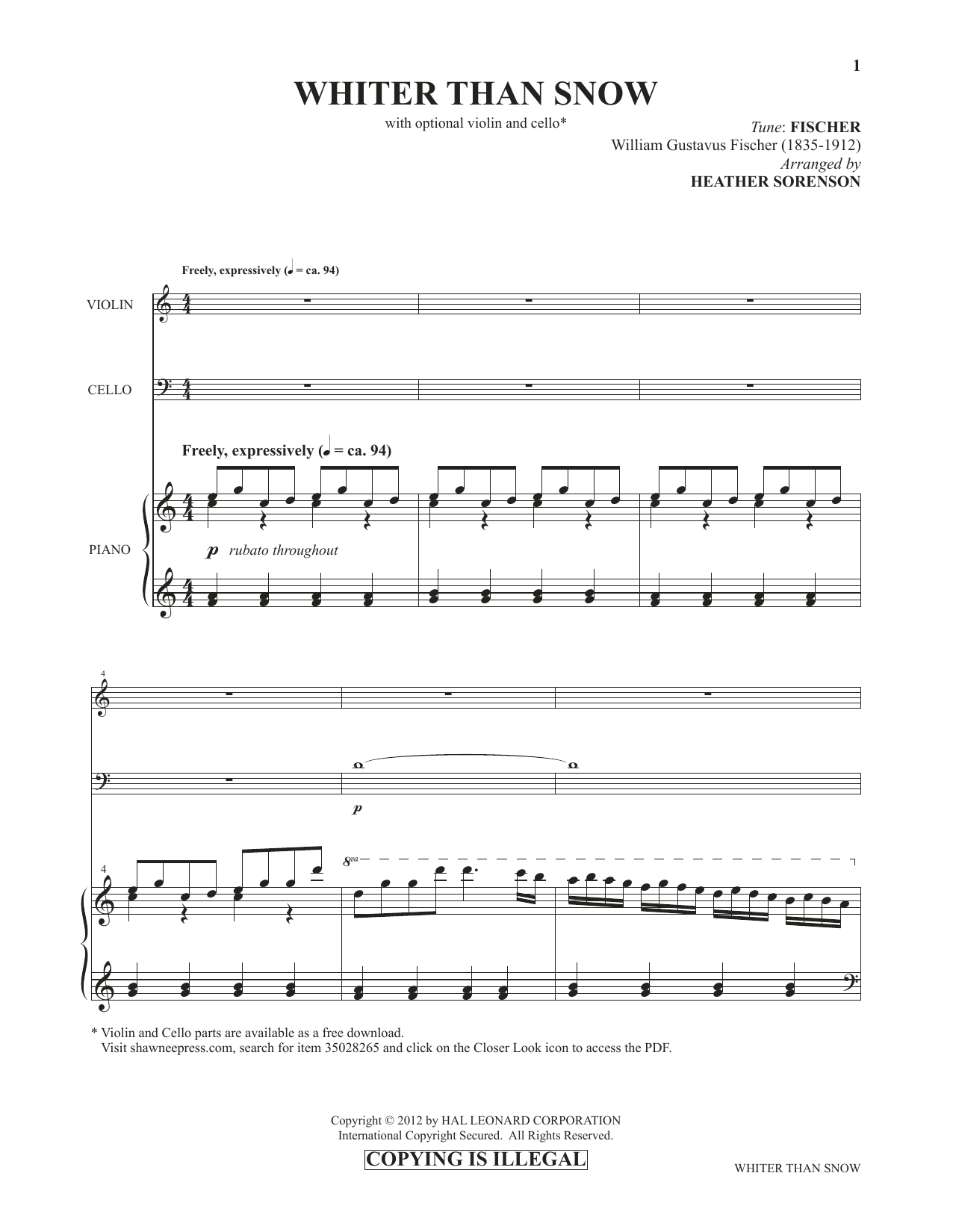 Download Heather Sorenson Whiter Than Snow (from Images: Sacred P Sheet Music