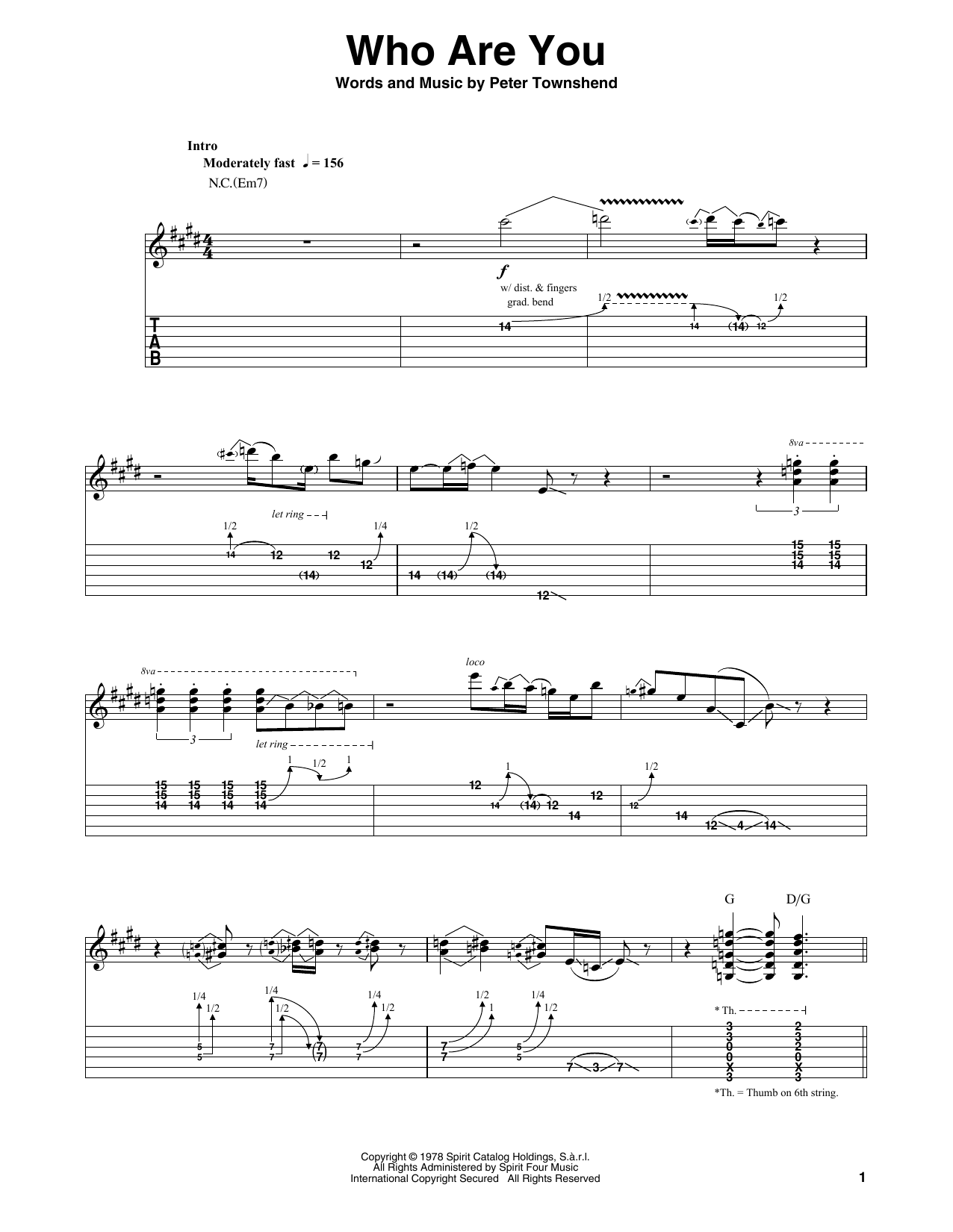 Download The Who Who Are You Sheet Music