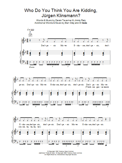 Download Tonedef Allstars Who Do You Think You Are Kidding, Jurge Sheet Music