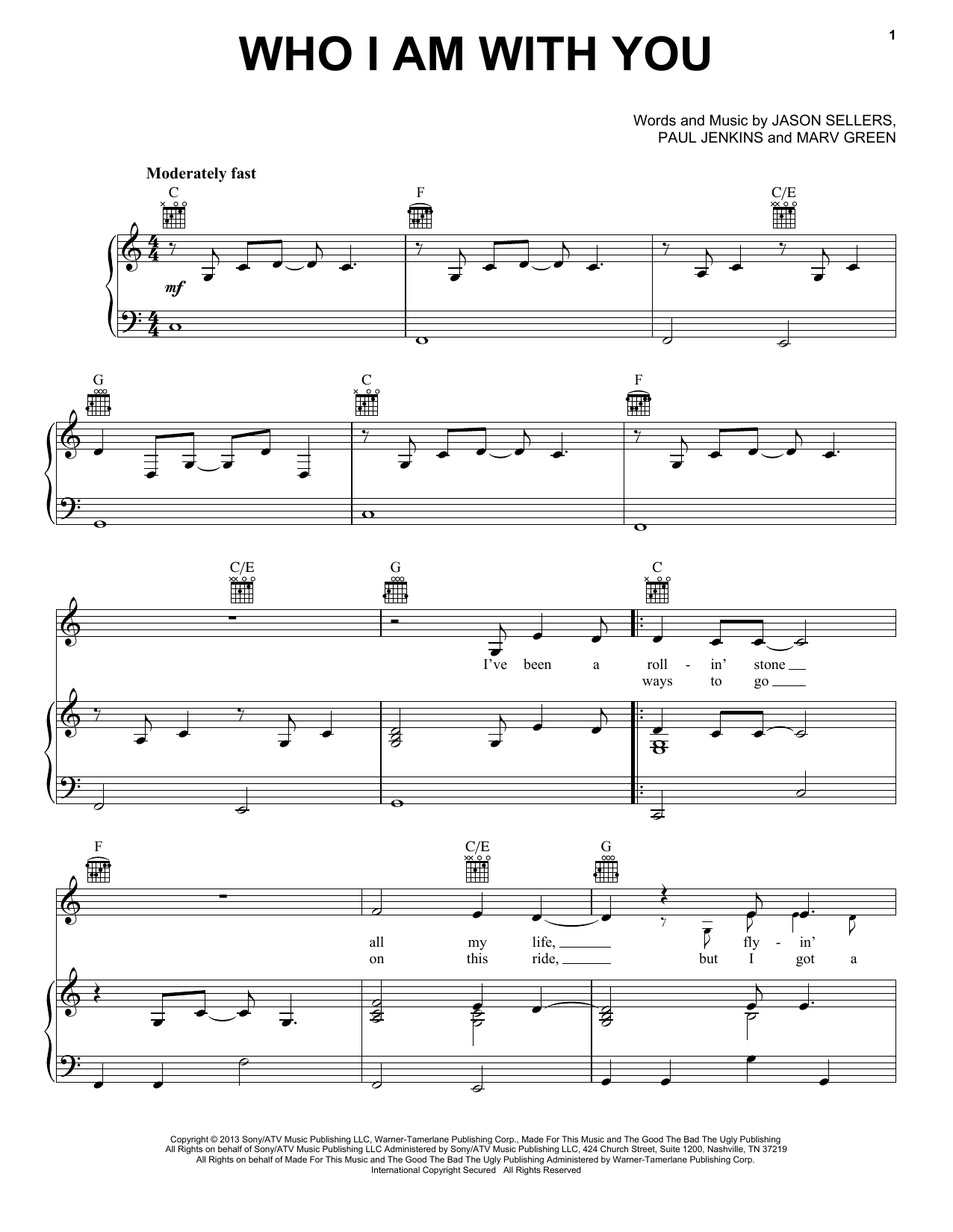 Download Chris Young Who I Am With You Sheet Music