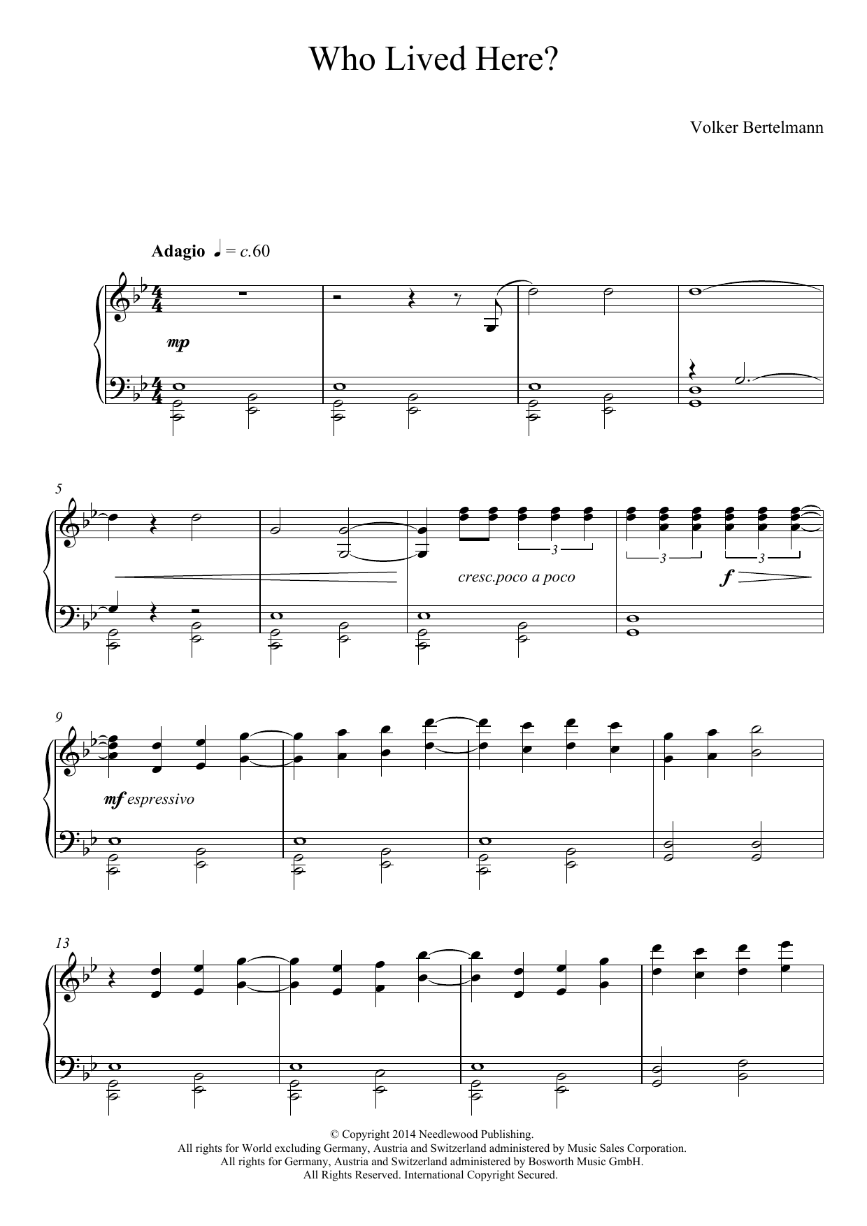 Download Hauschka Who Lived Here? Sheet Music