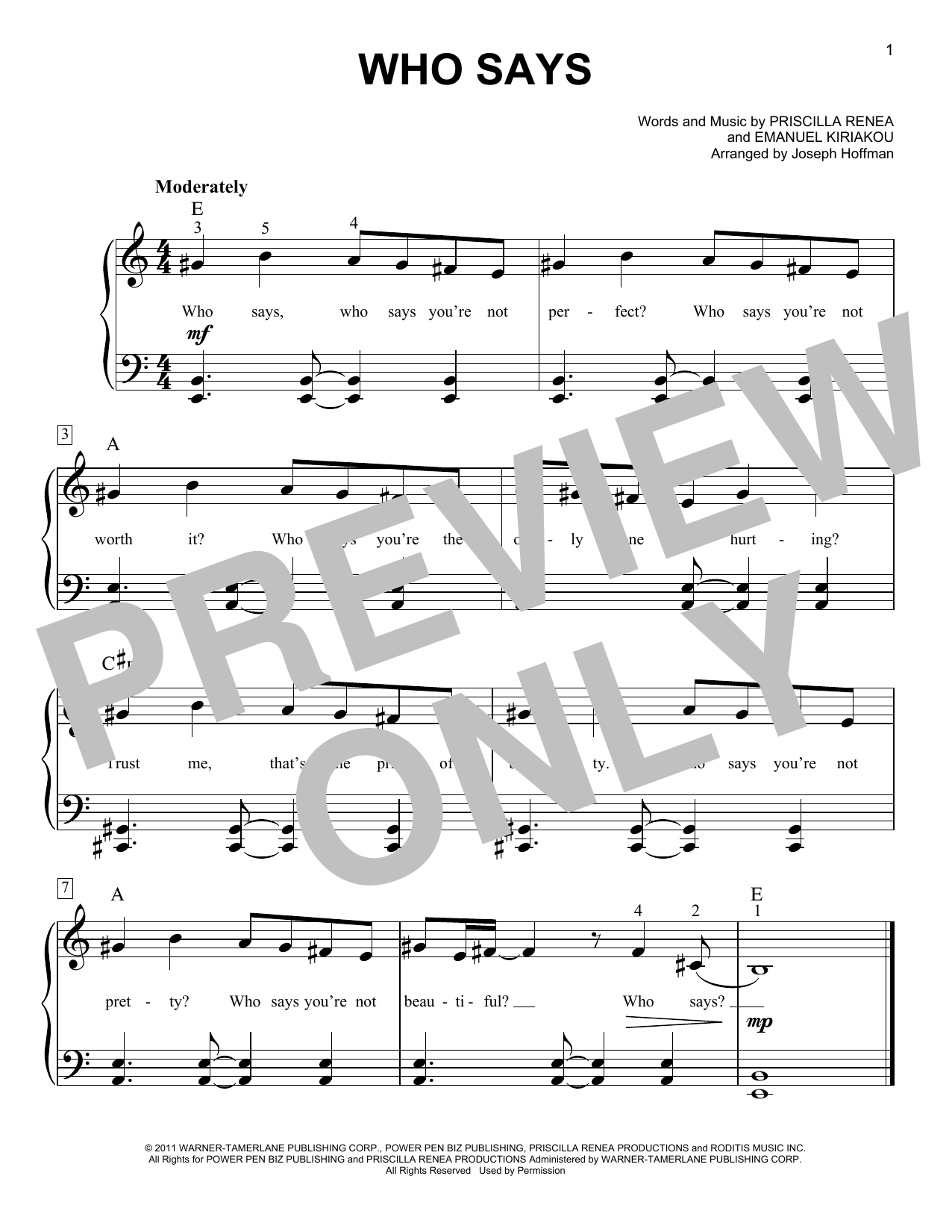 Download Selena Gomez and The Scene Who Says (arr. Joseph Hoffman) Sheet Music