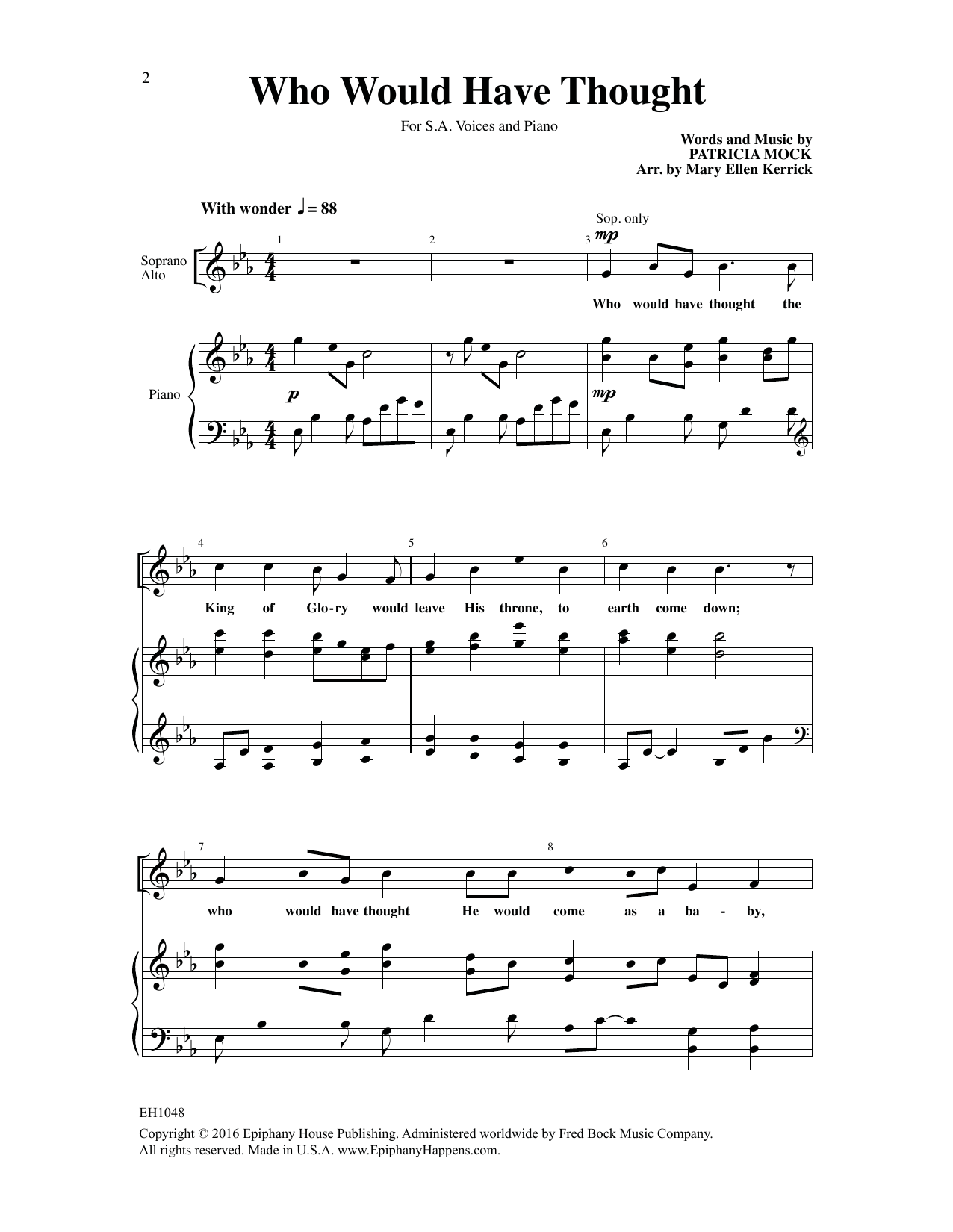 Download Patricia Mock Who Would Have Thought Sheet Music