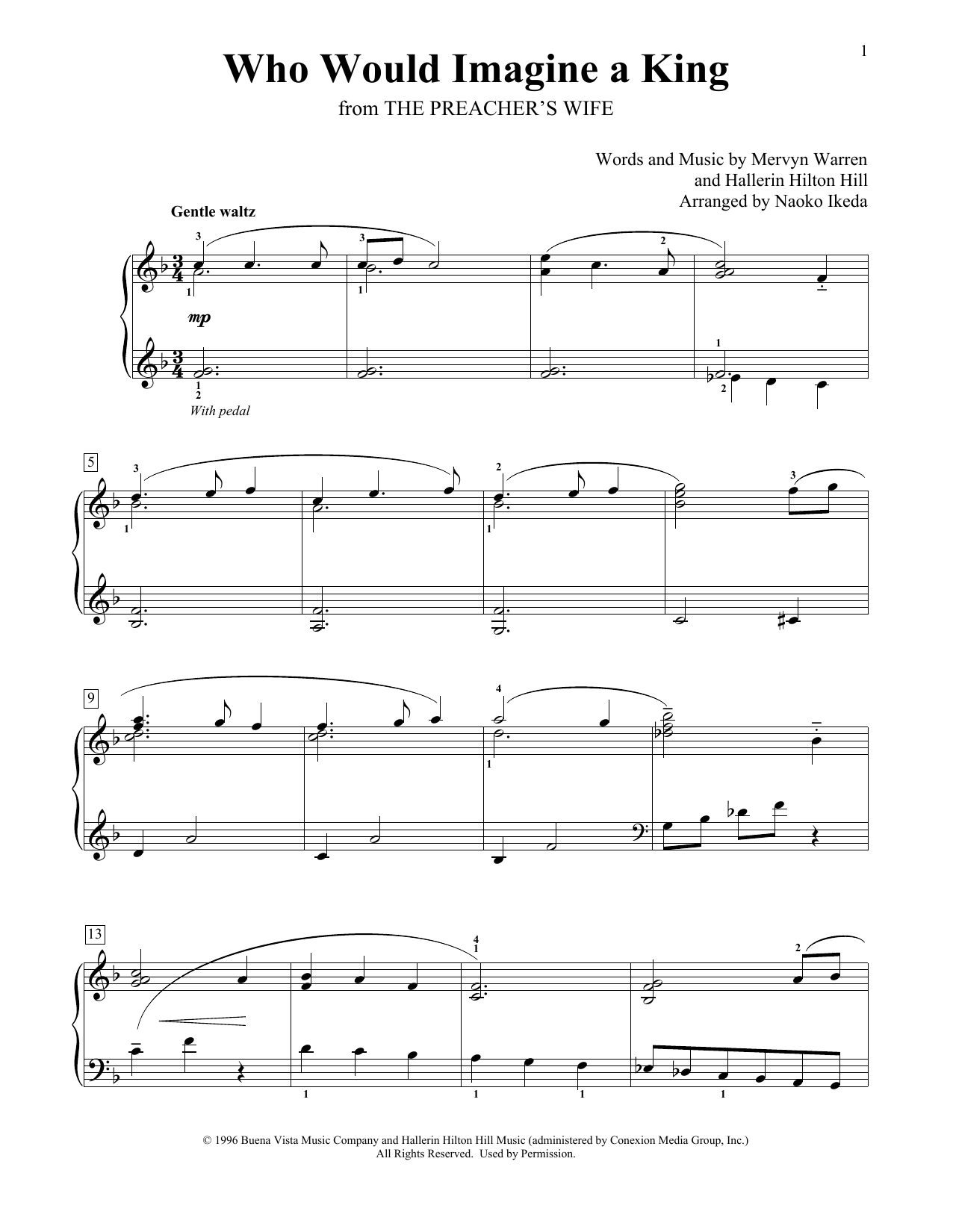 Download Whitney Houston Who Would Imagine A King (arr. Naoko Ik Sheet Music